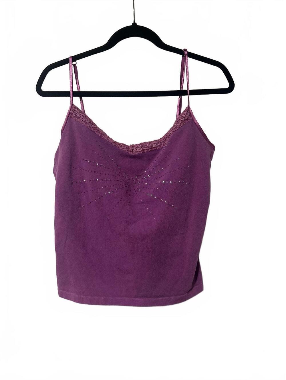 Y2K Purple embellished camisole with hidden support